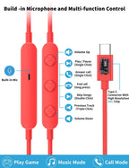 USB C Headphone for Samsung S26 S25 FE S24 A16 A17 Z Wired Earbuds Magnetic