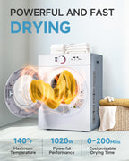 Feelfunn 850W Portable Clothes Dryer with 4 Automatic Drying Modes