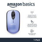 Amazon Basics Wireless Mouse for Laptop, 2.4GHz with USB Nano Receiver – Black