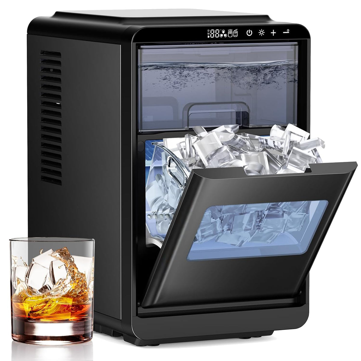 COWSAR Nugget Countertop Ice Maker, Automatic Ice Dispenser, 33 lbs/Day Chewable Pellet Ice Machine with Self-Cleaning & Measured Dispensing, Portable Ice Maker for Home, Kitchen, Office