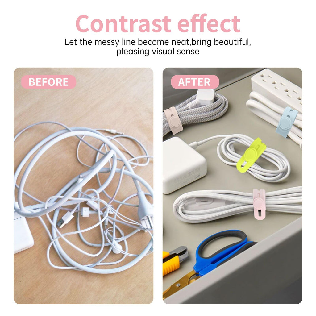Oligei 25 Pcs Silicone Cable Ties, Cable Ties Reusable, High Elasticity Cord Wraps for Electrical Cords, Cord Organizer for Earphone, Phone Charger(Blue)