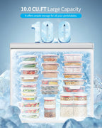 TABU 12.0 Cubic Feet Chest Freezer, Large Freestanding Deep Freezer, Black