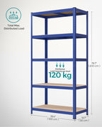 SONGMICS 5-Tier Heavy-Duty Shelving Units, Set of 2, Boltless Assembly