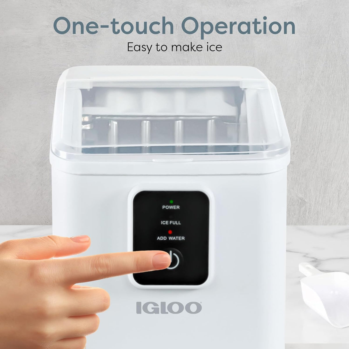 Igloo Ice Maker Countertop, Portable Ice Maker with Handle, 26lbs, Black