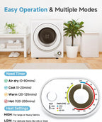 Feelfunn 850W Portable Clothes Dryer with 4 Automatic Drying Modes
