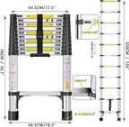 Telescopic Ladder, 3.2M Stainless Steel Loft Ladder, Ladders Extendable