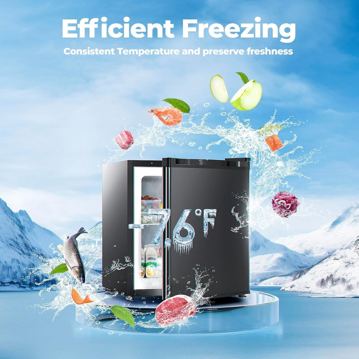 Electactic 3.2 Cu.ft Small Freezer, Mini Upright Freezer, White