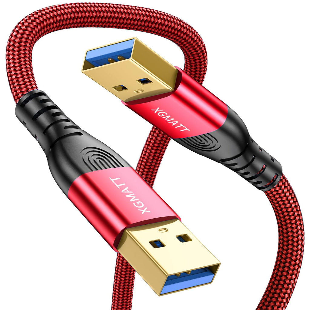 USB 3.0 Cable 1M,5Gbps High Speed Transfer USB to USB Cable USB 3.0 A to A Data Cable Braided Compatible with External Hard Drive/Laptop Cooling Pad/Docking Station/PC/TV/DVD/Printer,Grey
