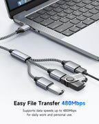 RAVIAD USB Splitter 3 Port, 1 Male to 3 Female USB 2.0 Extension Cable 1M