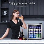 Antarctic Star Beverage Refrigerator Cooler 68 Can, Mini Fridge with Glass Door for Beer Drinks Wine,Freestanding Small Fridge with Electronic Temperature Control for Home and Bar,1.7 cu.ft