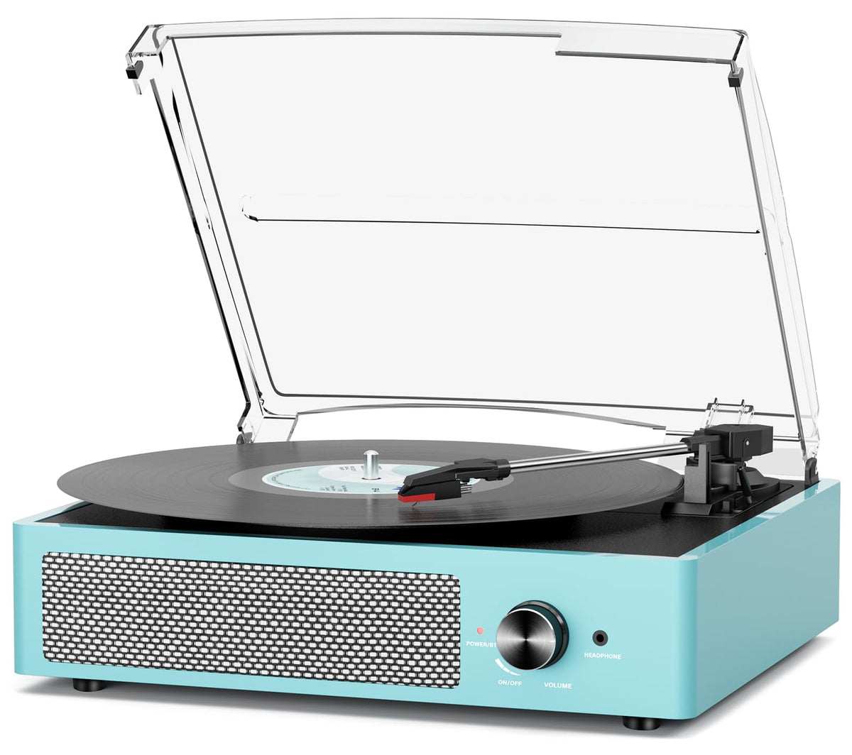 Vinyl Record Player Turntable with Built-in Bluetooth Receiver & 2 Stereo Speakers, 3 Speed 3 Size Portable Retro Record Player for Entertainment and Home Decoration