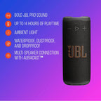 JBL Grip Portable Bluetooth Speaker, Waterproof, Ambient Light - Red