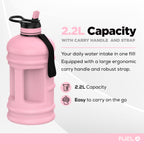 Fuel24 Jug - 2.2 Litre Water Bottle - Extra Strong Flex Material - Drop Proof, Pop or Straw Cap Options - 2.2L Large Gym Sports Bottle, BPA FREE