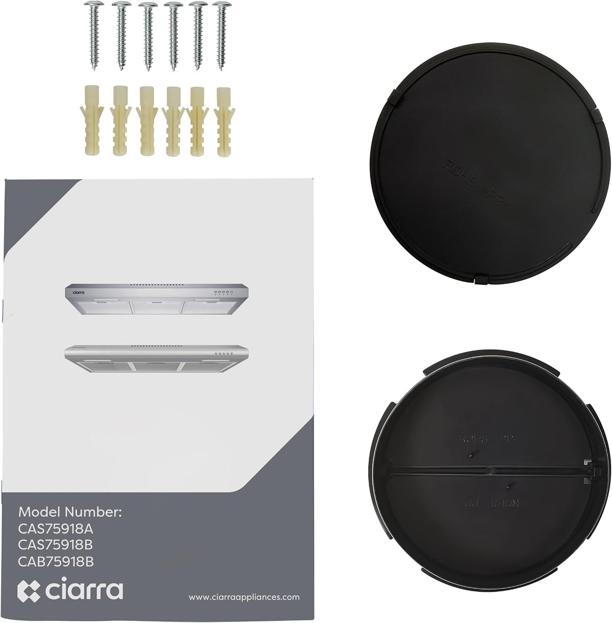 CIARRA Range Hood 30 Inch Under Cabinet Ductless Stainless Steel