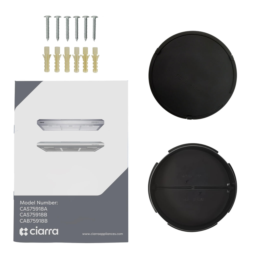 CIARRA Range Hood 30 Inch Under Cabinet Ductless Stainless Steel