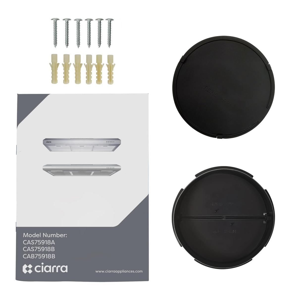 CIARRA Range Hood 30 Inch Under Cabinet Ductless Stainless Steel