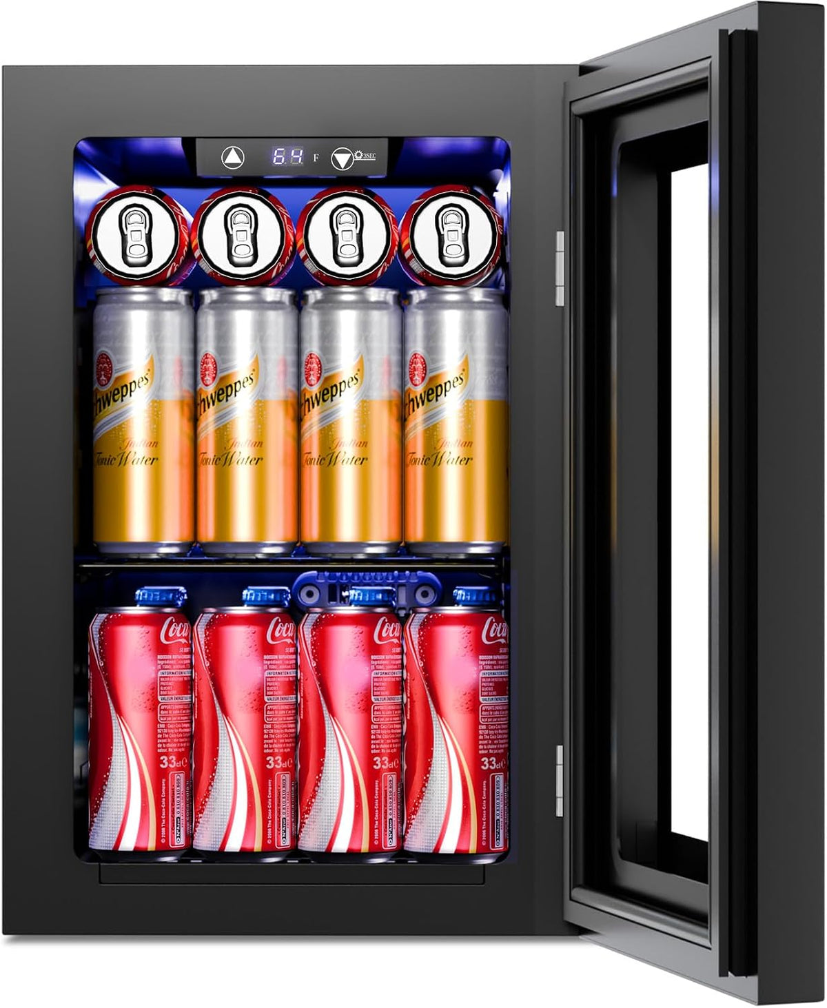 Antarctic Star Beverage Refrigerator Cooler 68 Can, Mini Fridge with Glass Door for Beer Drinks Wine,Freestanding Small Fridge with Electronic Temperature Control for Home and Bar,1.7 cu.ft
