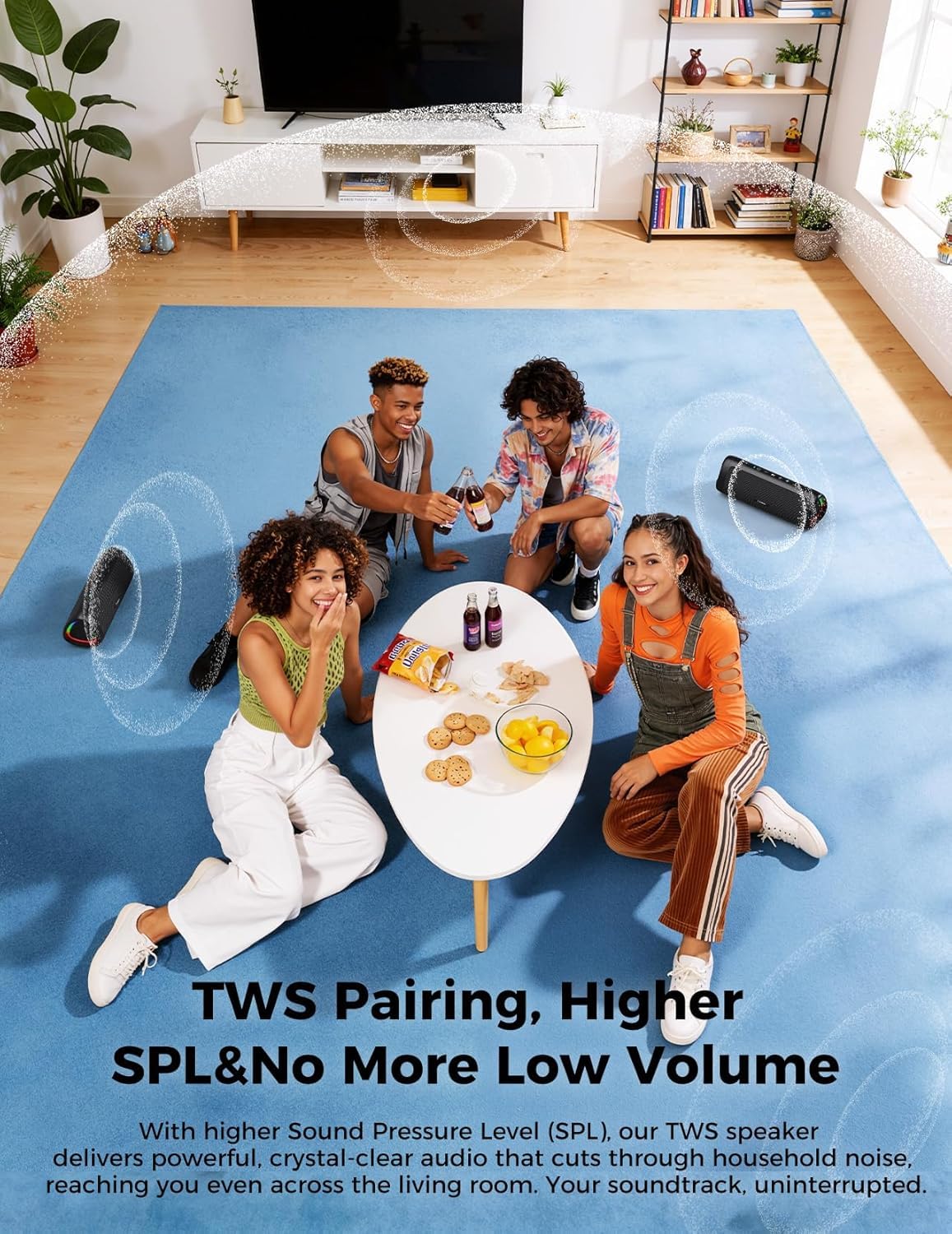 Bluetooth Speaker, 20W HD Sound, Portable Wireless, IPX5 Waterproof, Up to 24H Playtime, TWS Pairing, for Home/Party/Outdoor/Camping/Beach Essentials, Electronic Gadgets, Birthday Gift (Teal)