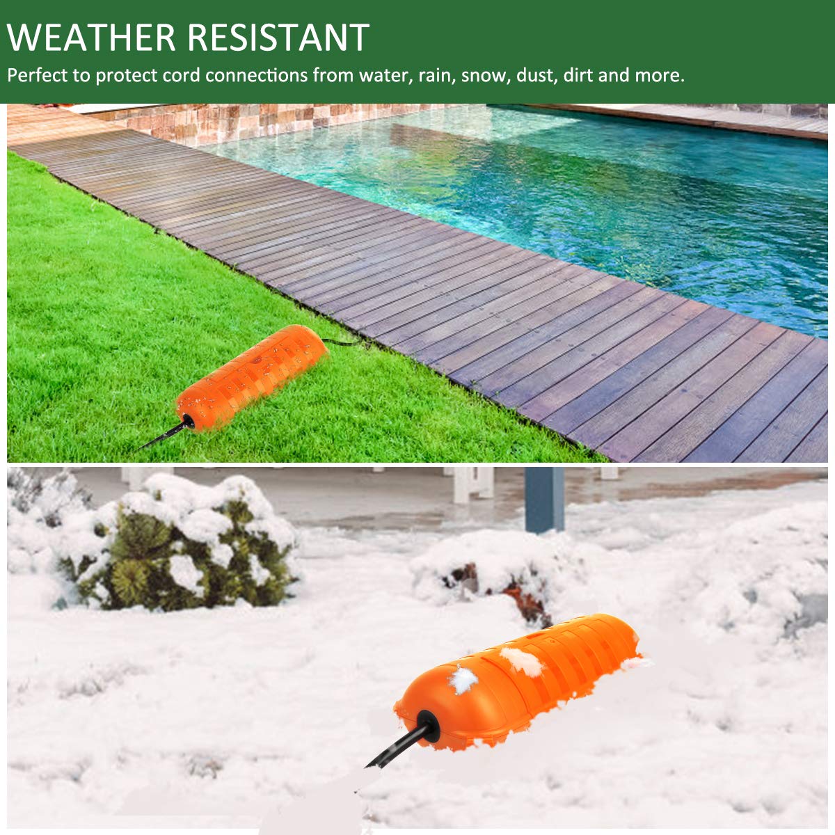 [3 Pack] Flemoon Outdoor Extension Cord Safety Cover with Waterproof Seal
