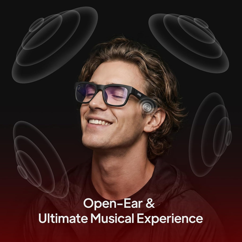 OhO Open Ear Smart Glasses, UV400 Z87.1 Lightweight Audio Bluetooth Glasses