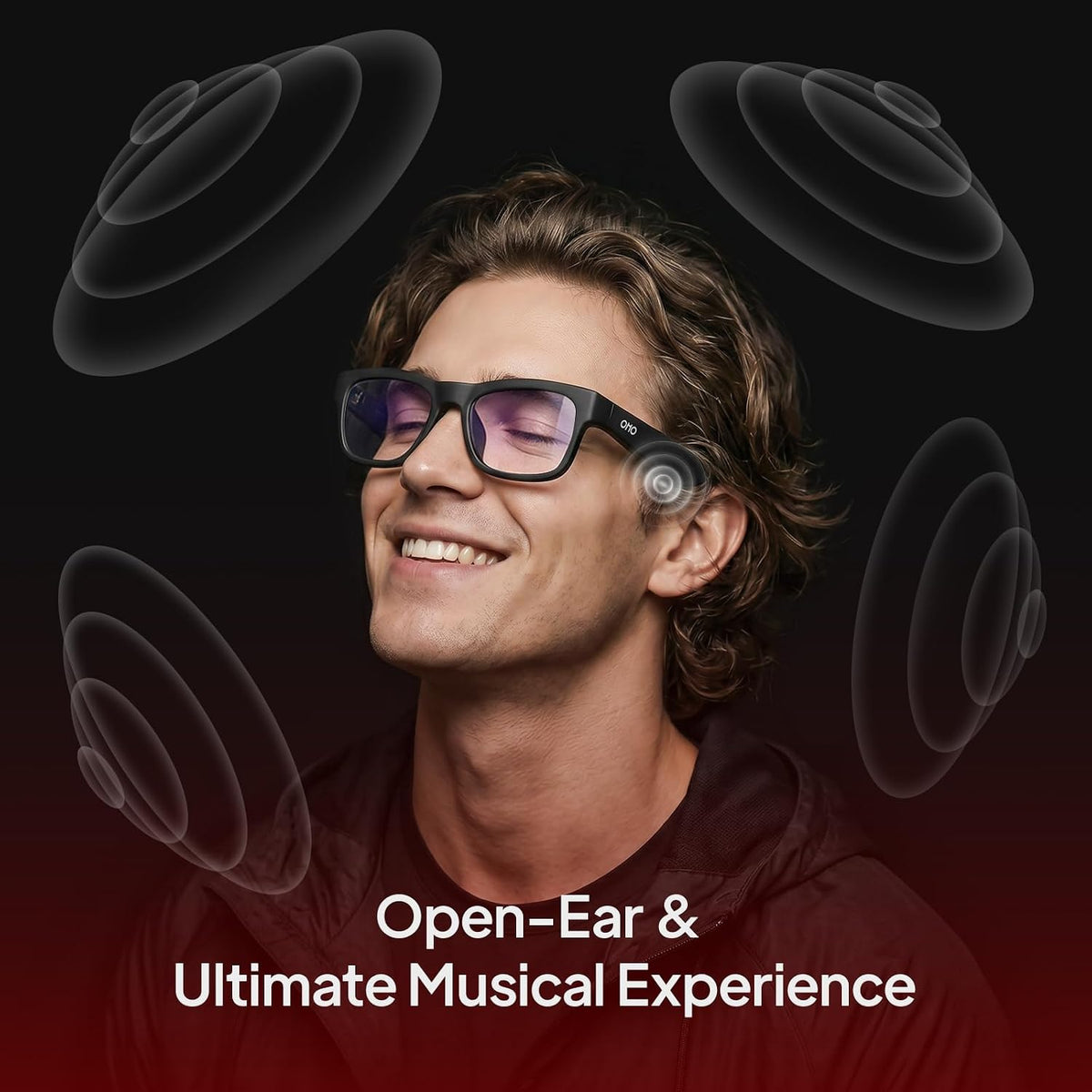 OhO Open Ear Smart Glasses, UV400 Z87.1 Lightweight Audio Bluetooth Glasses
