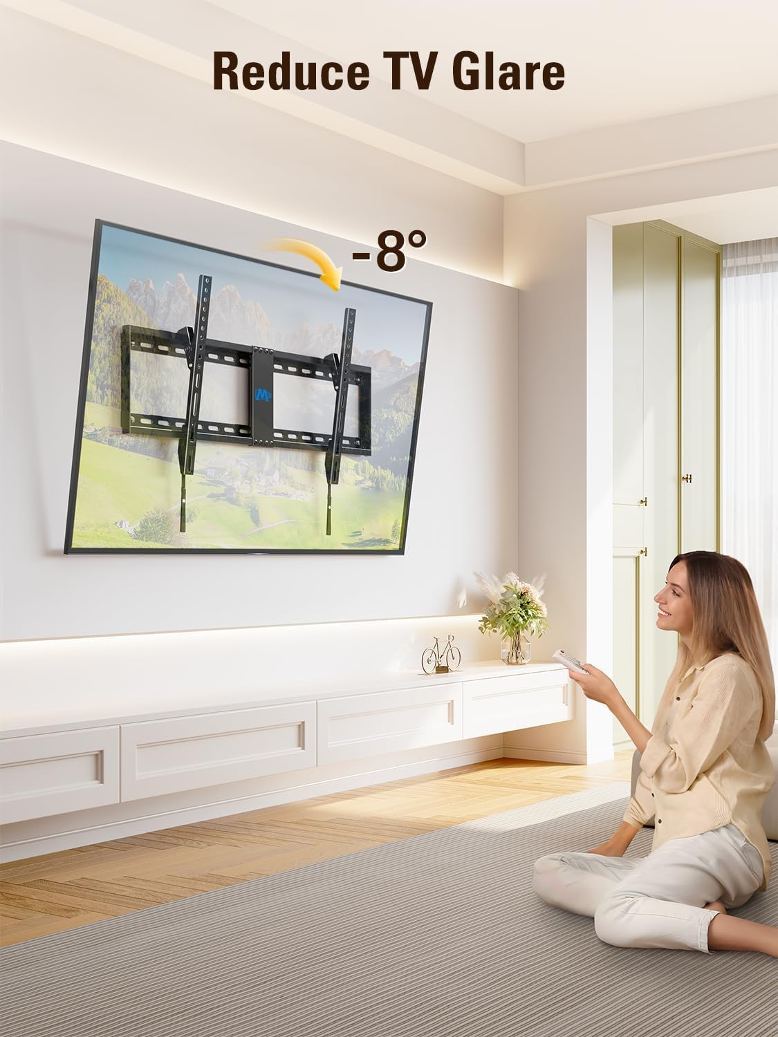 Mounting Dream Tilting TV Wall Mount for Most 37-90 Inch TVs up to 132lbs