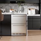 Antarctic Star 18L Mini Fridge Cooler 24Can, Beverage Refrigerator with Quiet Compressor, LED Light,Freestanding Small Fridge with Electronic Temperature Control for Home and Bar(40-61 ℉)