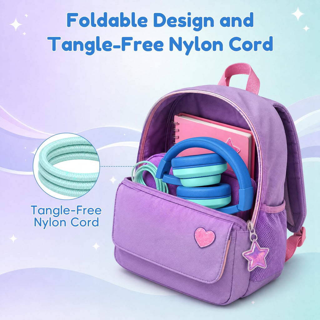 Candy Bila Wired Kids Headphones for School, Over-Ear for Boys Girls