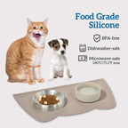 OHMO Silicone Cat Food Mat for Food&Water Bowls, 46x25cm, Honey