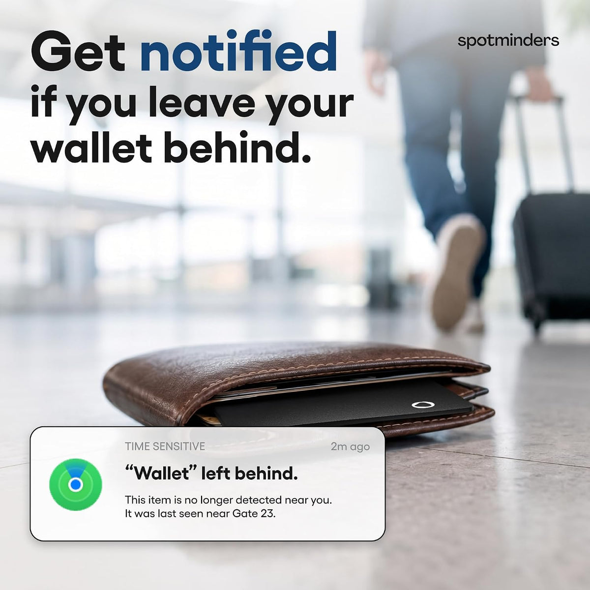 SPOTMINDERS Apple MFi Certified Wallet Tracking Card Black 4-Pack Travel Gifts for Him Works with Apple Find My Rechargeable Tracker IP68 Waterproof 0.07" Slim iPhone Item Finder for Luggage Passport