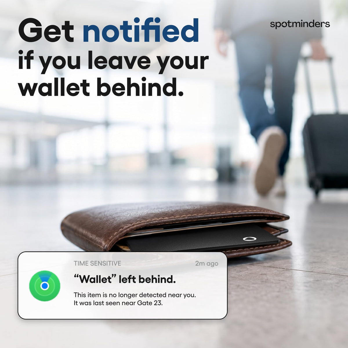 SPOTMINDERS Apple MFi Certified Wallet Tracking Card Black 4-Pack Travel Gifts for Him Works with Apple Find My Rechargeable Tracker IP68 Waterproof 0.07" Slim iPhone Item Finder for Luggage Passport