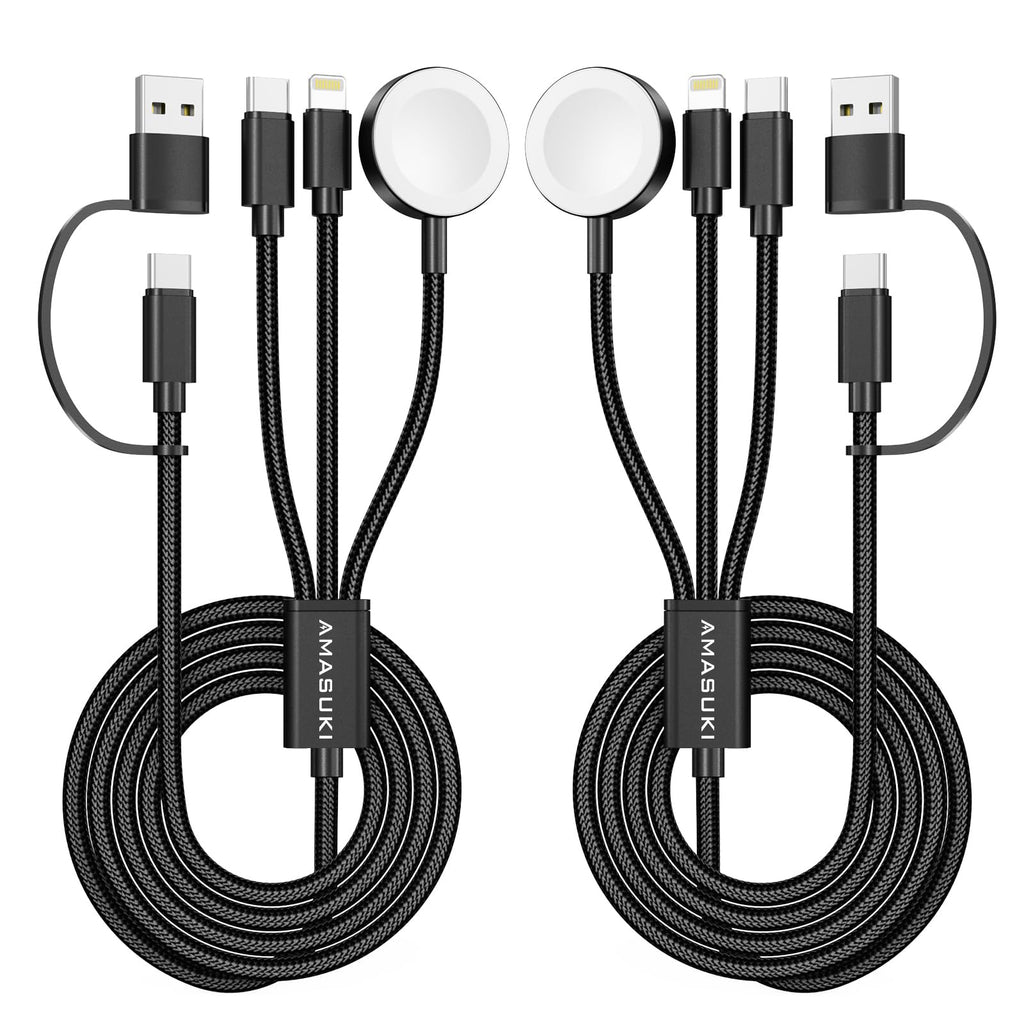 Travel Essentials,3 in 2 USB C Cable for Apple Watch Charger,iPhone Charger,Multi Charging Cable,Cruise Vacation Camping Essentials,Portable for iWatch Series 12-2/Ultra/SE & iPhone 18 17-12,Car,Pink