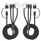 Travel Essentials,3 in 2 USB C Cable for Apple Watch Charger,iPhone Charger,Multi Charging Cable,Cruise Vacation Camping Essentials,Portable for iWatch Series 12-2/Ultra/SE & iPhone 18 17-12,Car,Pink