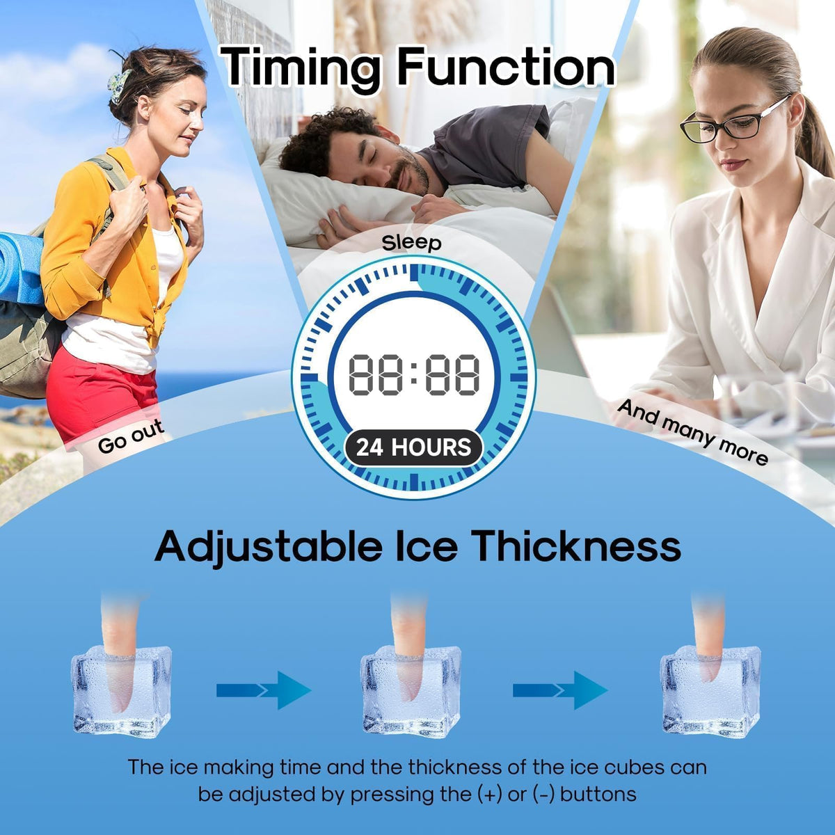 ICEPURE Nugget Ice Makers Countertop with App, Portable Ice Machine