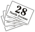 EDSG 4 x Wheelie Bin Stickers, Personalised Bin Numbers for Wheelie Bins, Custom Wheelies Bins Numbers Stickers, Number Sticker with House Number Street Name (Design 1)