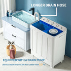 VCJ Portable Washing Machine, Twin Tub Washing Machine Laundry Compact Washer spinner Combo with 40lbs capacity, 24Lbs Washer and 16Lbs Spinner dryer for Apartments RVs and Dorms