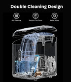 Silonn Ice Maker Countertop, 9 Cubes Ready in 6 Mins, 26lbs in 24Hrs, Self-Cleaning Ice Machine with Ice Scoop and Basket, 2 Sizes of Bullet Ice for Home Kitchen Office Bar Party