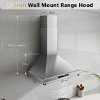 Wall Mount Range Hood 30 inch, 900 CFM Stainless Steel Kitchen Hood