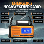 FosPower NOAA Emergency Weather Radio A1 7400mWh Solar Hand Crank (Orange)