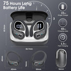 Aptkdoe Wireless Earbuds 75H Bluetooth 5.4 Sport Headphones with Earhooks