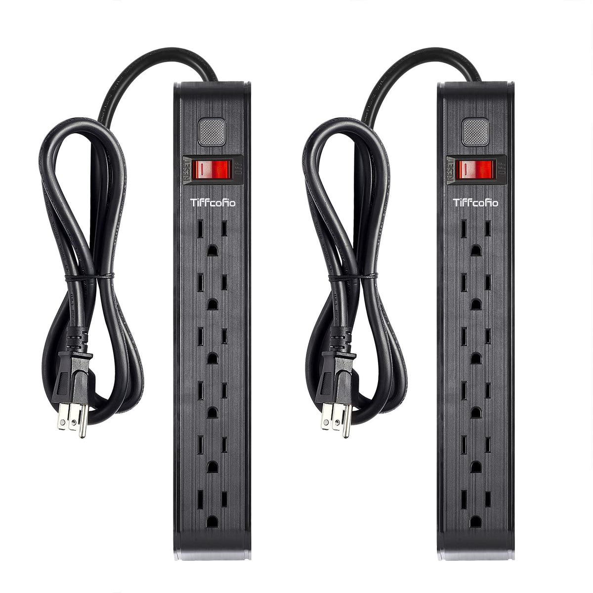 Power Strip Surge Protector, 6 Feet Extension Cord, 600 Joules Surge Protection, Multiple Protection 6 Outlet Strip, ETL Listed 1 Pack