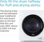 BLACK+DECKER 2.65 Cu. Ft. Portable Dryer, 8.8 lb. Capacity, BCED26, White