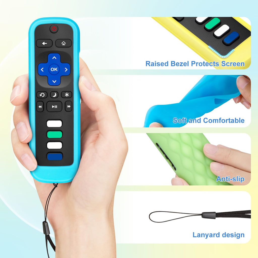 for Roku-Remote-Cover,Glow in The Dark Silicone Protective Case