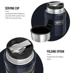 Thermos Stainless King Cranberry Red Food Flask (470ml) 9h Hot | 14h Cold