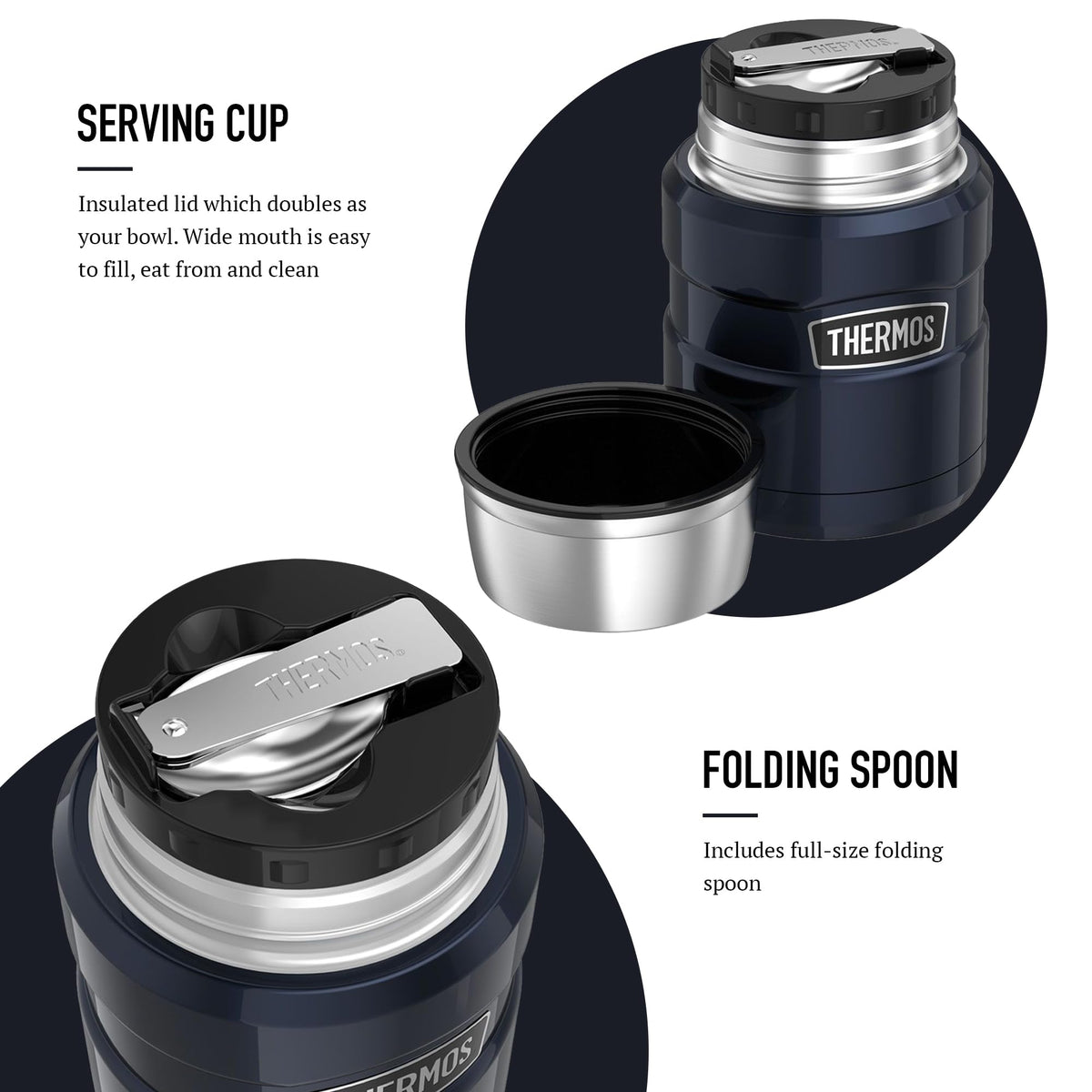 Thermos Stainless King Cranberry Red Food Flask (470ml) 9h Hot | 14h Cold