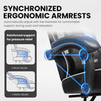Gaming Chair for Adults, Upgraded Ergonomic Gamer Chair, Arctic Black