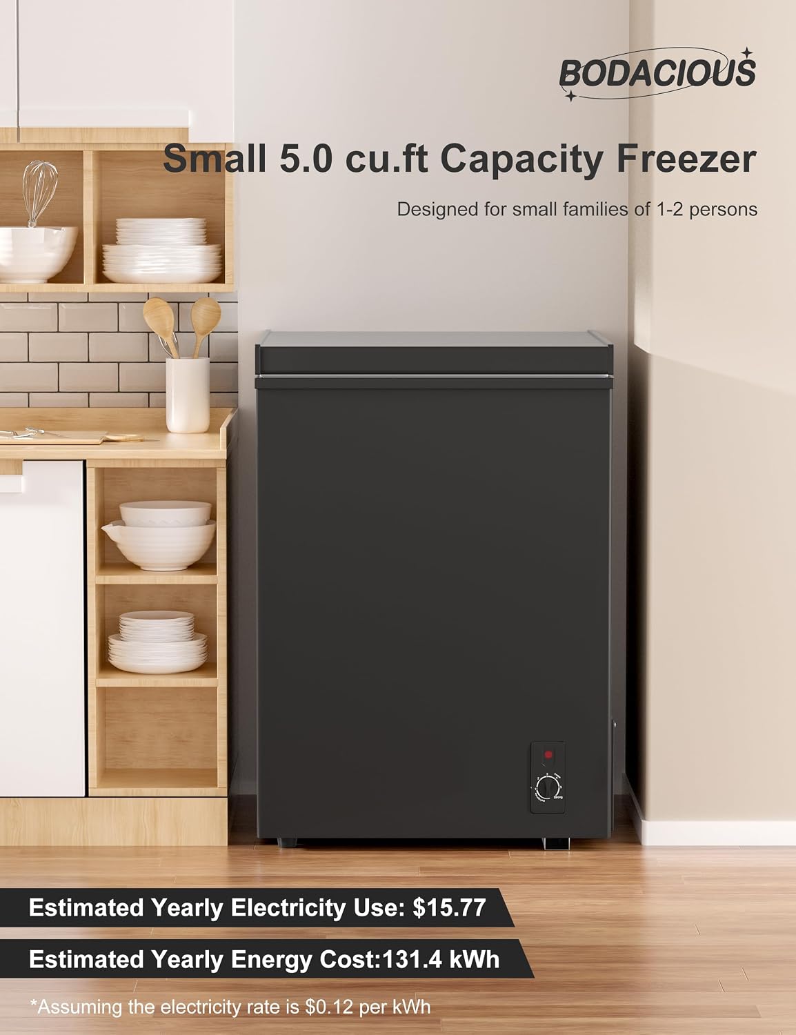 7.0 Cu Ft Chest Freezer - Energy Saving Quiet Top Open Door Mini Freezer Adjustable 6 Thermostat - Compact Small Deep Freezer w/Removable Basket and Defrost Water Drain for Home/Apartment/Garage