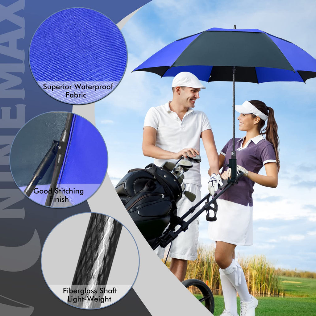 NINEMAX Large Golf Umbrella Windproof Strong 54/62/68 Inch,Extra Big Golf Umbrellas Automatic Open Double Canopy for Gents Women