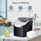 Electactic Portable Ice Maker Countertop,8 Bullet Ice in 6 Mins,2 Ice Size