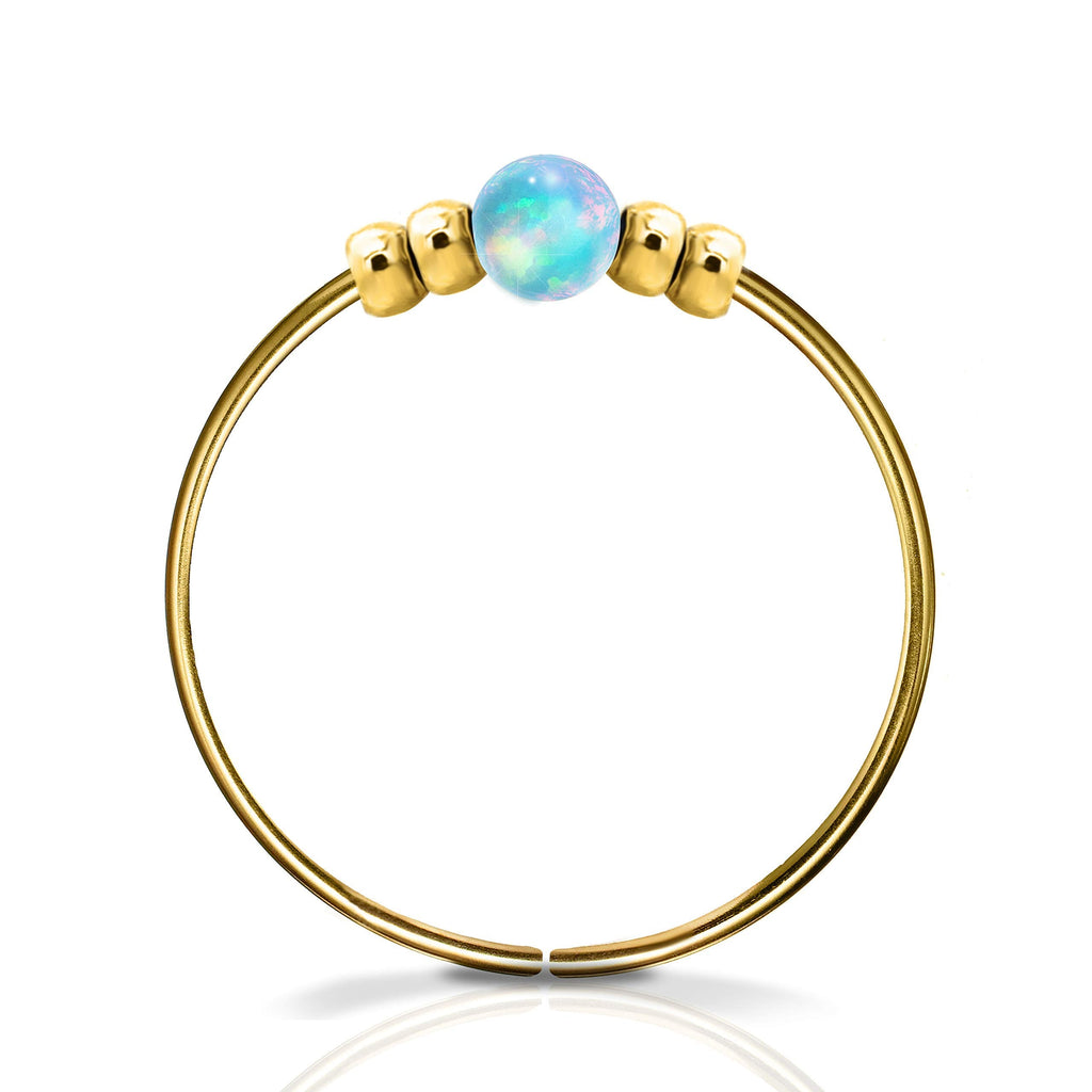 Ultra Thin Opal Nose Ring